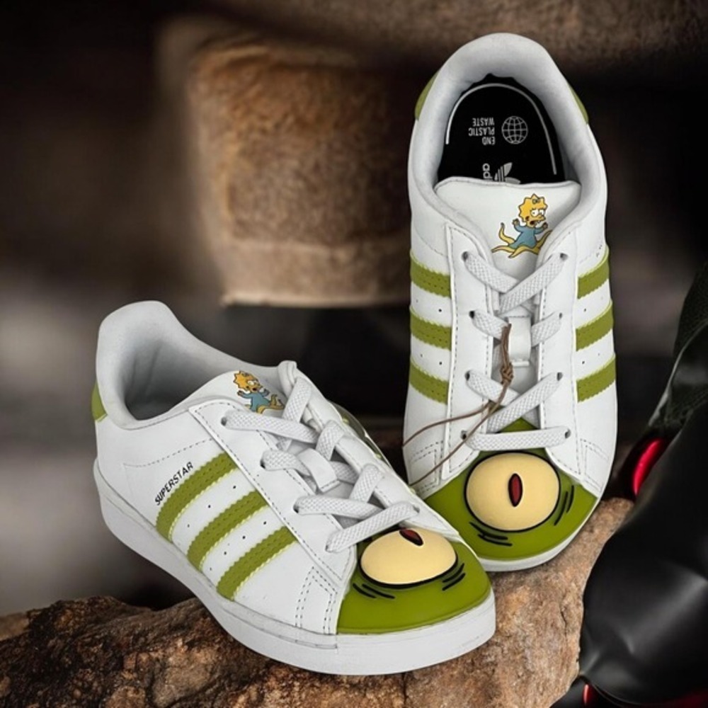 Adidas Originals The Simpsons Superstar EL I Maggie Alien Shoes GY3323 Kids 9K